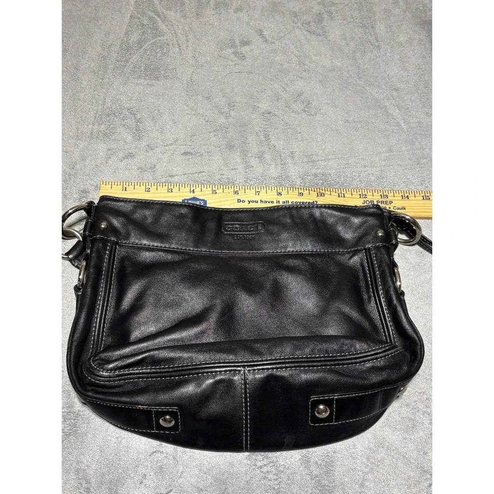 Coach Black Soft Leather Hobo Bag Shoulder Handbag L0920-F14707 Y2K